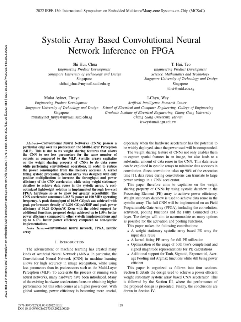 Systolic Array Based Convolutional Neural Network Inference On FPGA ...