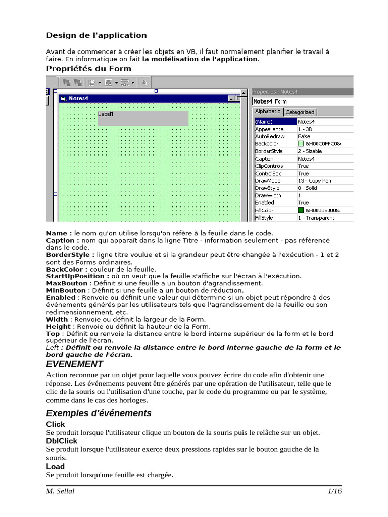 Cours Visual BAsic | PDF | De base | Bouton (informatique)