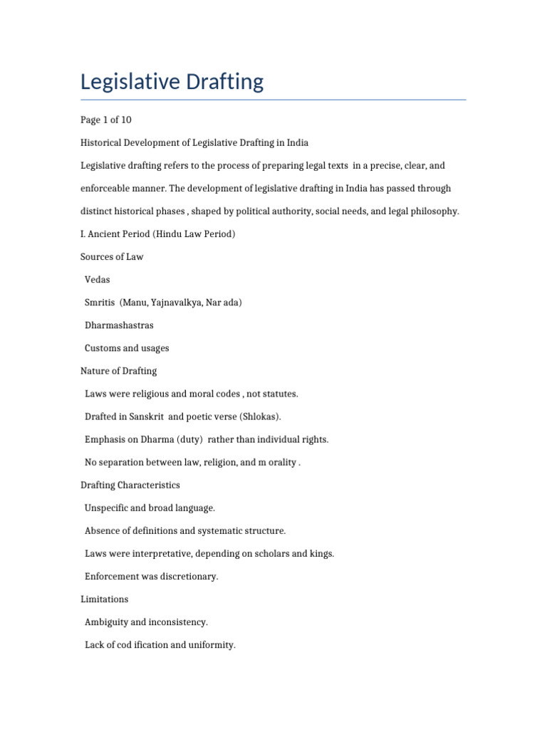 Legislative Drafting Complete Notes | PDF | Rule Of Law | Constitution
