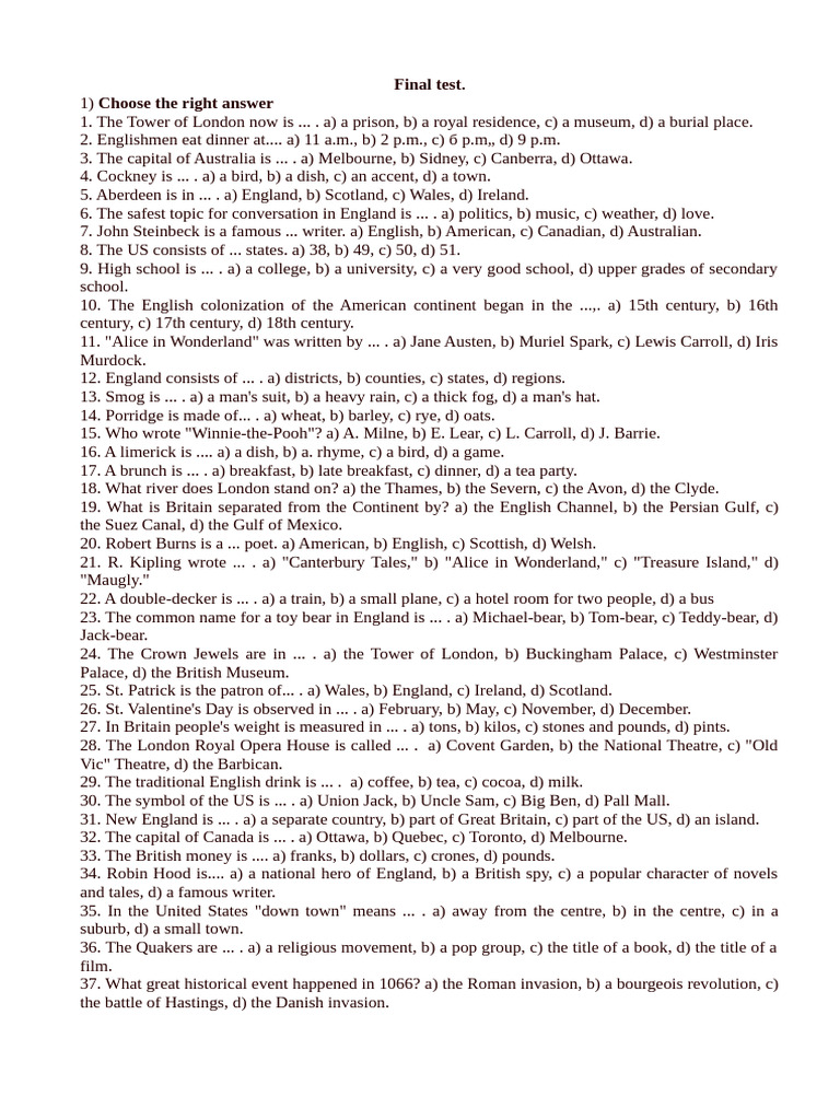 Final Test | PDF