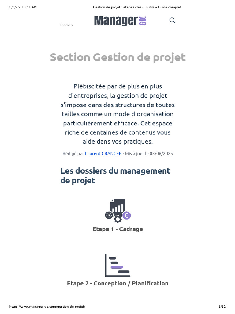 Gestion de Projet - Étapes Clés & Outils - Guide Complet | PDF ...