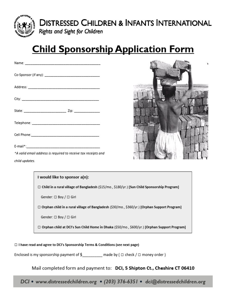 DCI Sponsorship Application | PDF