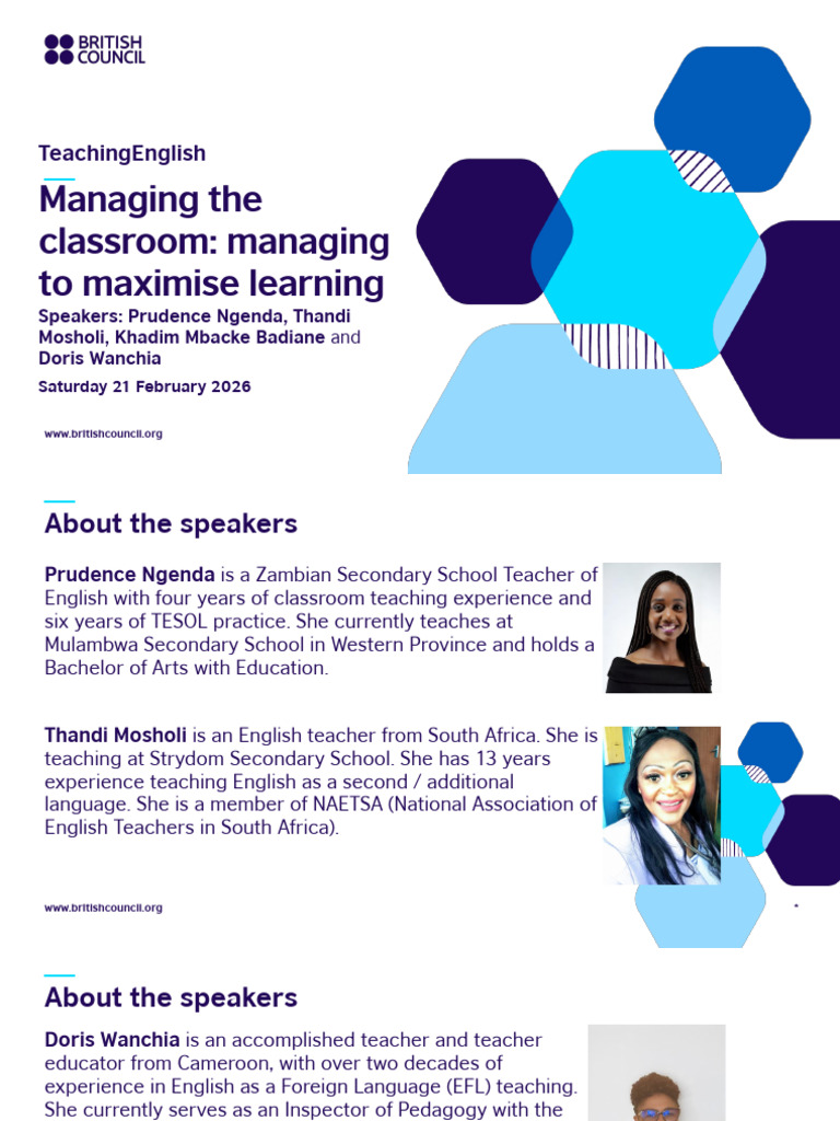 Managing the Classroom 2 - Managing to Maximise Learning - Slides | PDF ...
