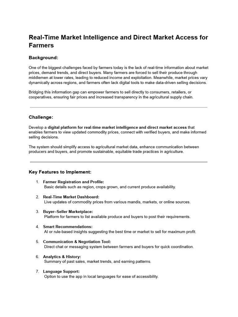 Hackthon Problem Statement | PDF | Parking | Market (Economics)