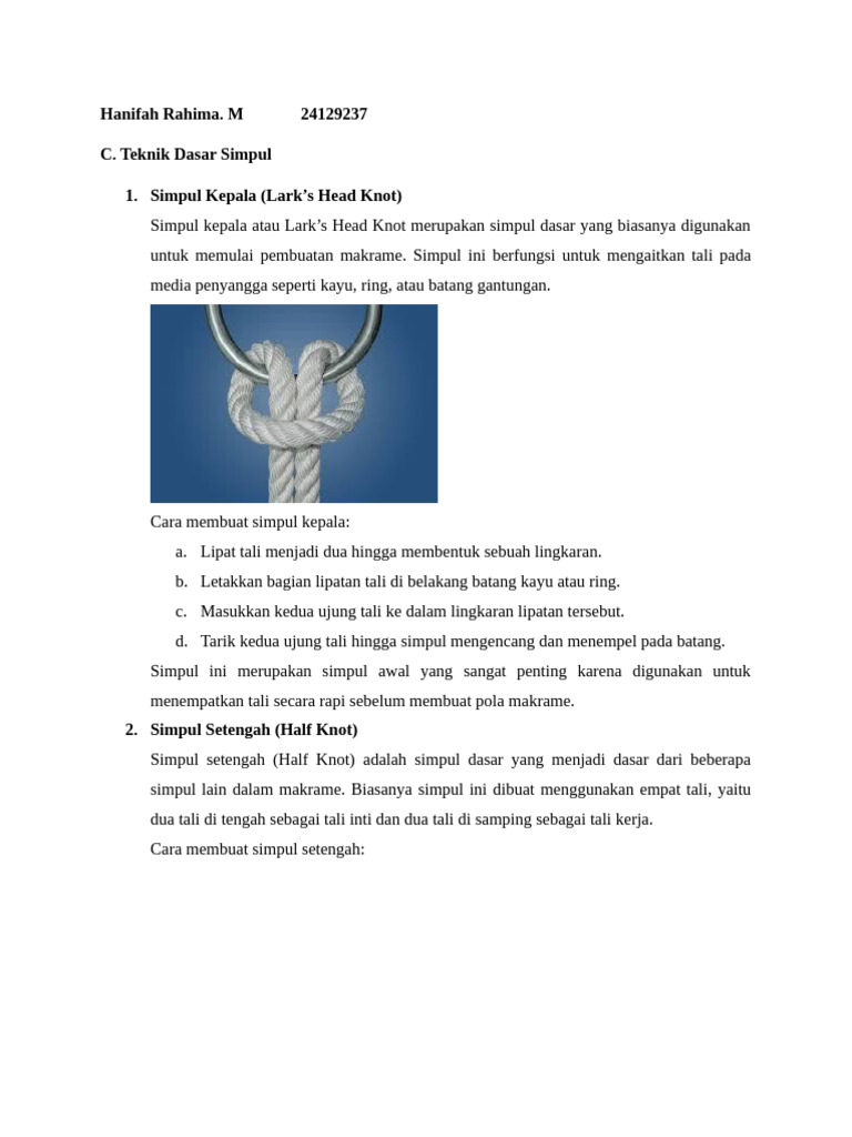 C. Teknik Simpul Dasar | PDF