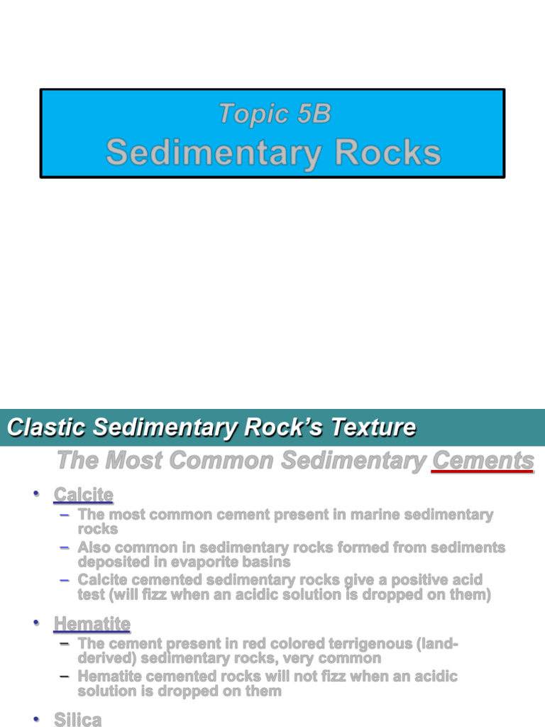 Topic 5B - Sedimentary Rocks | PDF | Sedimentary Rock | Clastic Rock