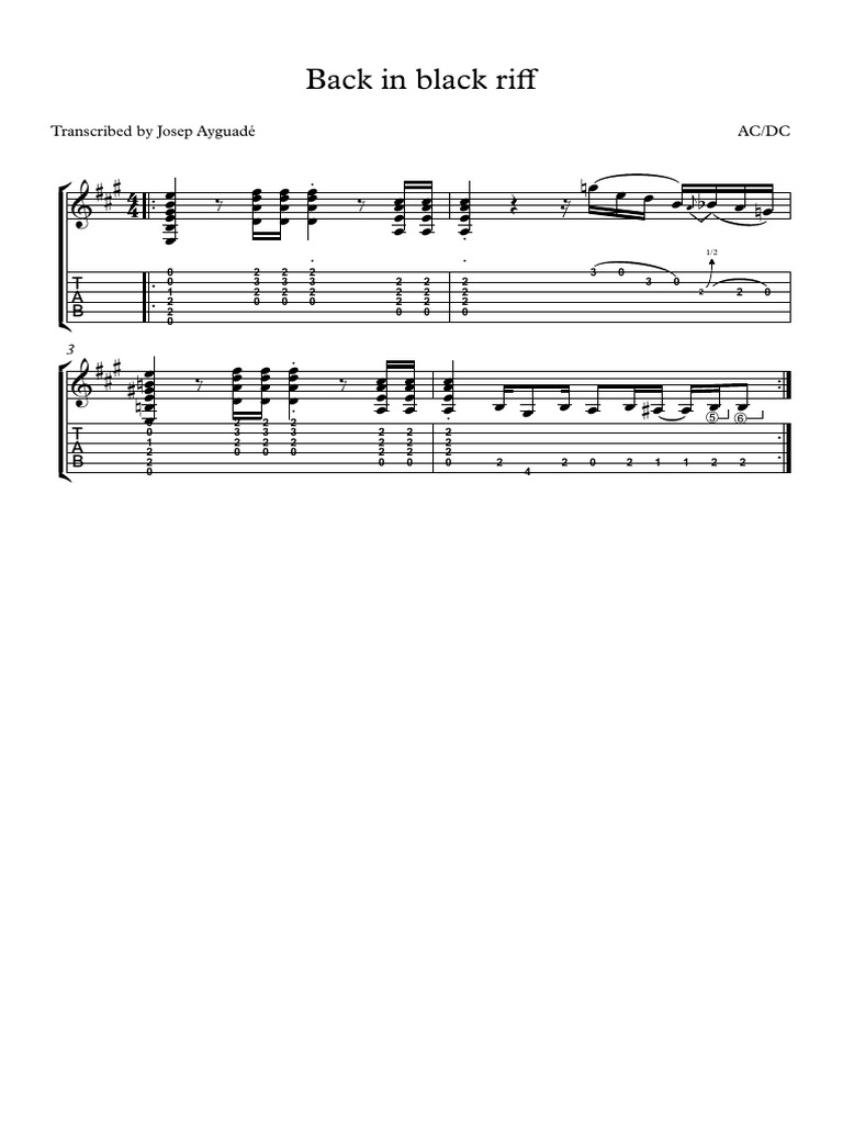 Back in Black Riff | PDF