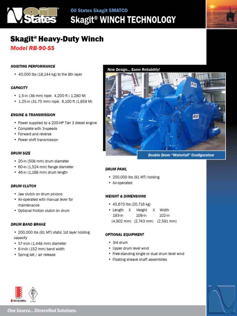 Skagit Hoist Winches Spec D2a9f9 | PDF | Clutch | Land Vehicles