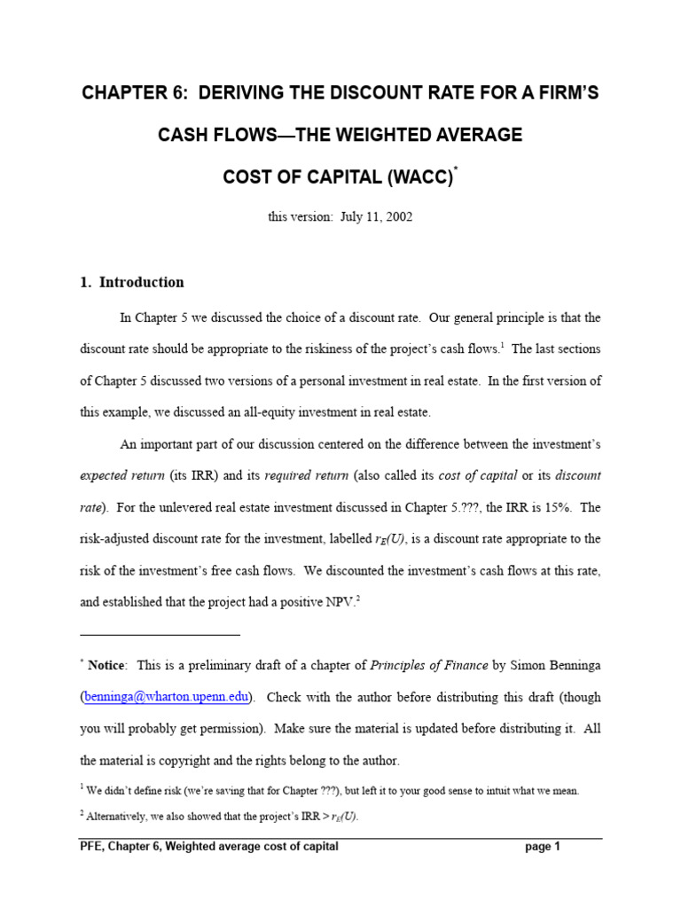 Pfe Chap06 | PDF | Cost Of Capital | Discounted Cash Flow