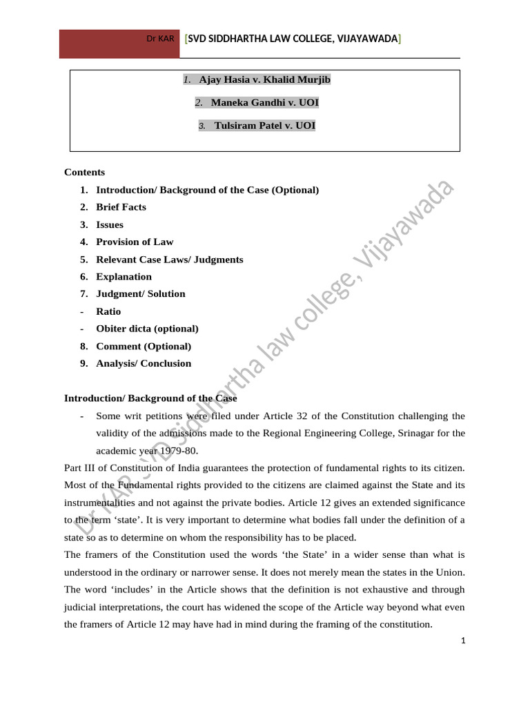 Part C Writing Format 3 Examples-1 | PDF | Constitution | Statutory ...