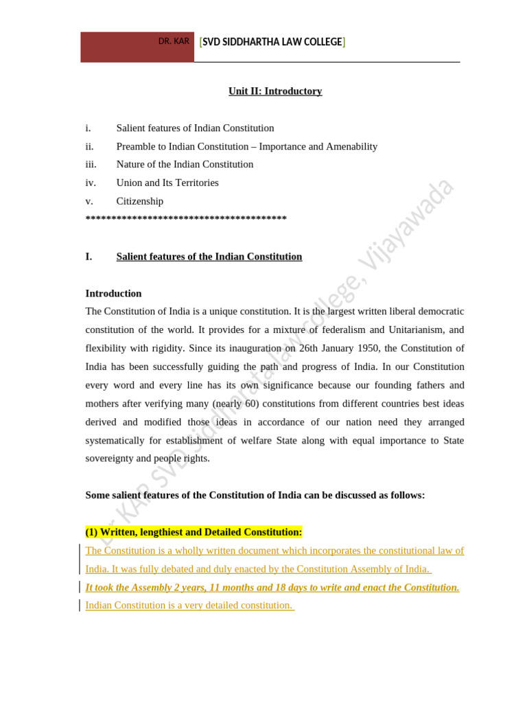 Unit II Introductory Notes Readonly | PDF | Citizenship | Justice