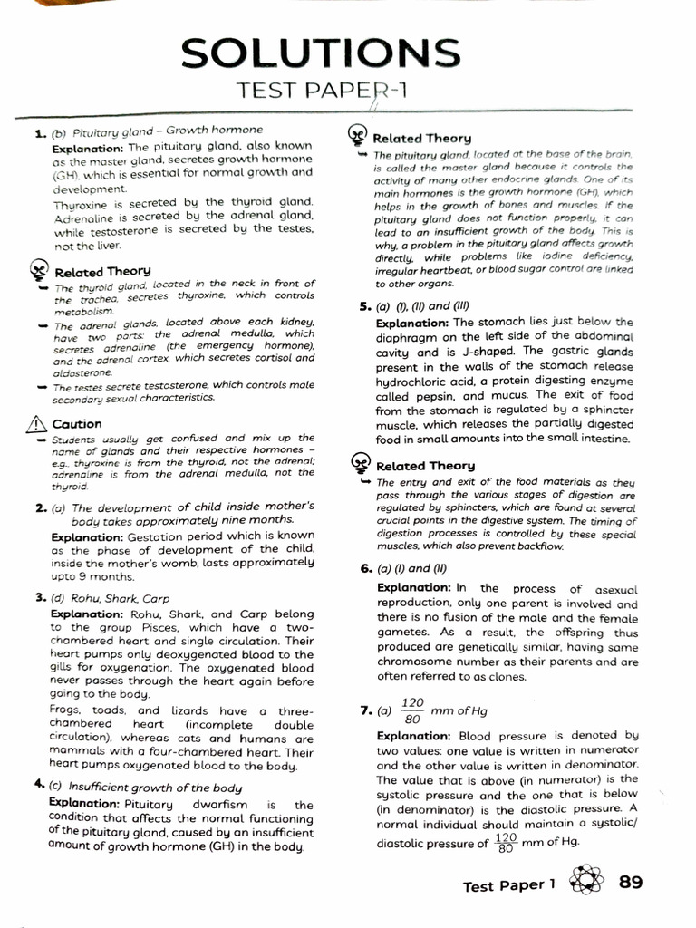 Solutions Test Papers X | PDF