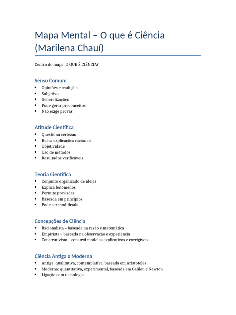 Mapa Mental o Que e Ciencia | PDF