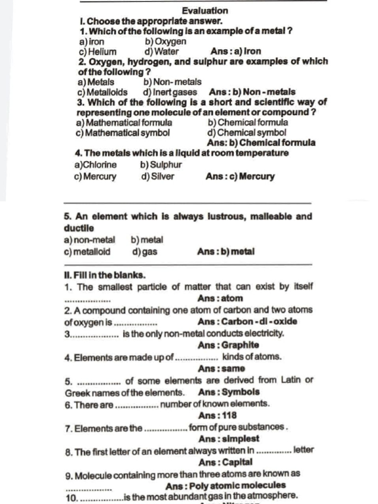 unit 3 7A | PDF | Chemical Elements | Chemical Compounds