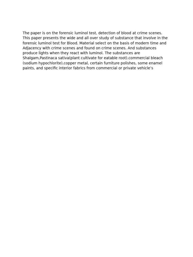 Luminol Test | PDF