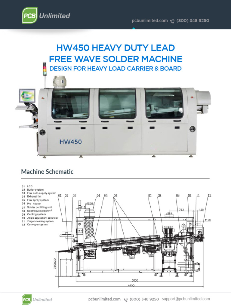 HW450 Wave Soldering Machine | PDF | Soldering | Solder