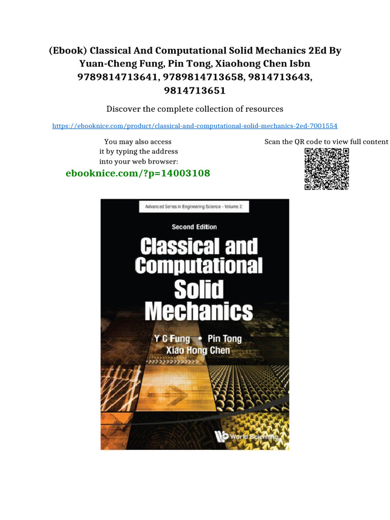 (Ebook) Classical and Computational Solid Mechanics 2ed by Yuan-Cheng ...