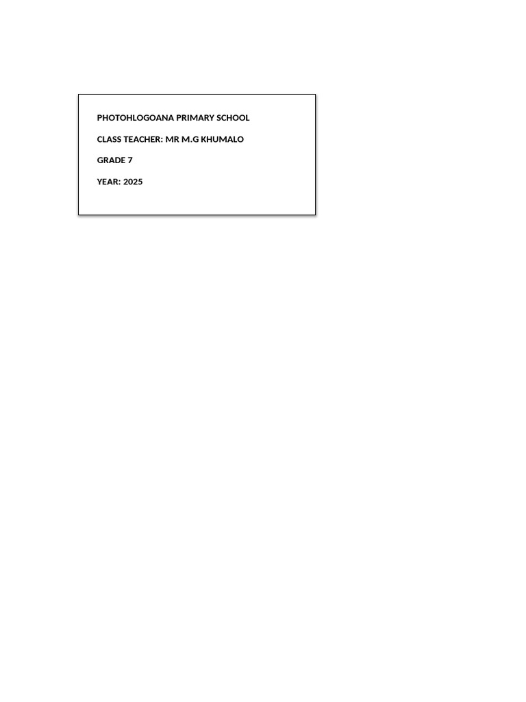 Class Register 2025 | PDF