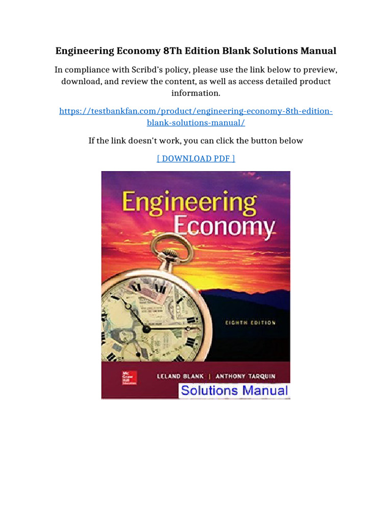 Engineering Economy 8th Edition Blank Solutions Manual | PDF | Qr Code