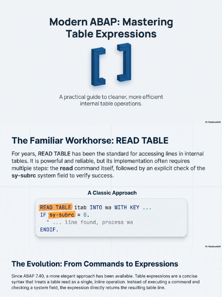 Understanding ABAP Table Expressions 1768369643 | PDF