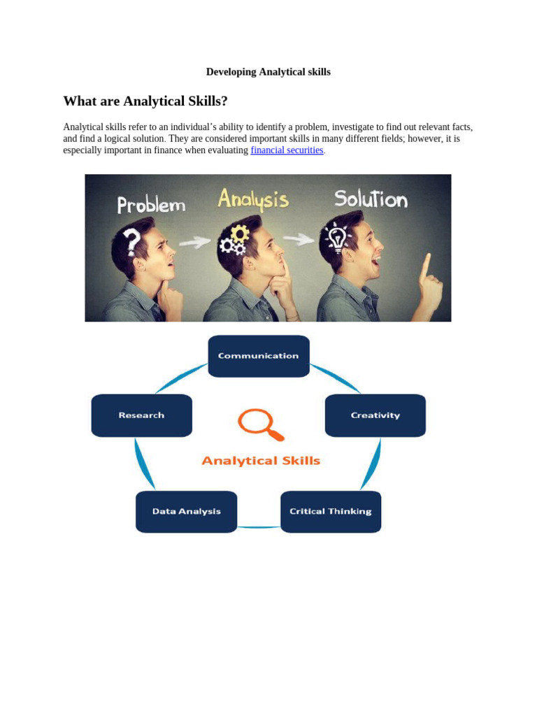 Developing Analytical Skills | PDF