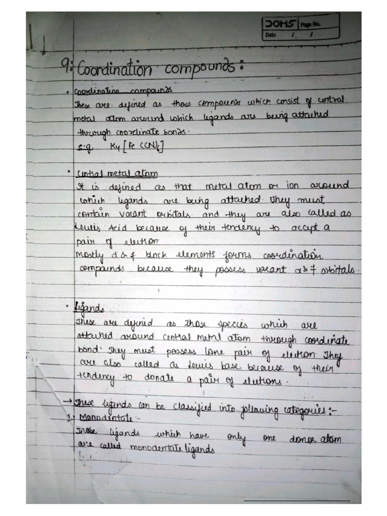 Coordination Compound | PDF