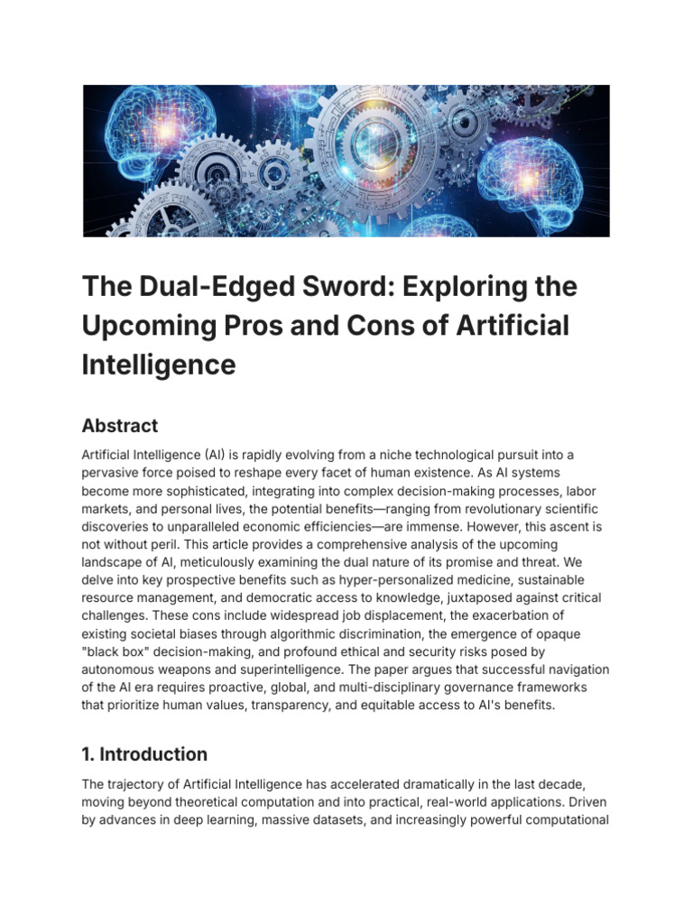The Dual-Edged Sword - Exploring The Upcoming Pros and Cons of ...