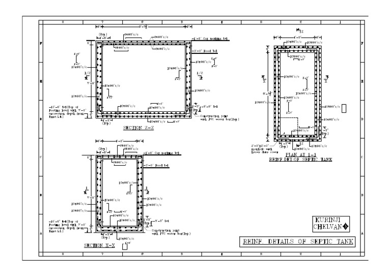 Kurinji Chelvan Reinf - Details of Septic Tank - 1 | PDF