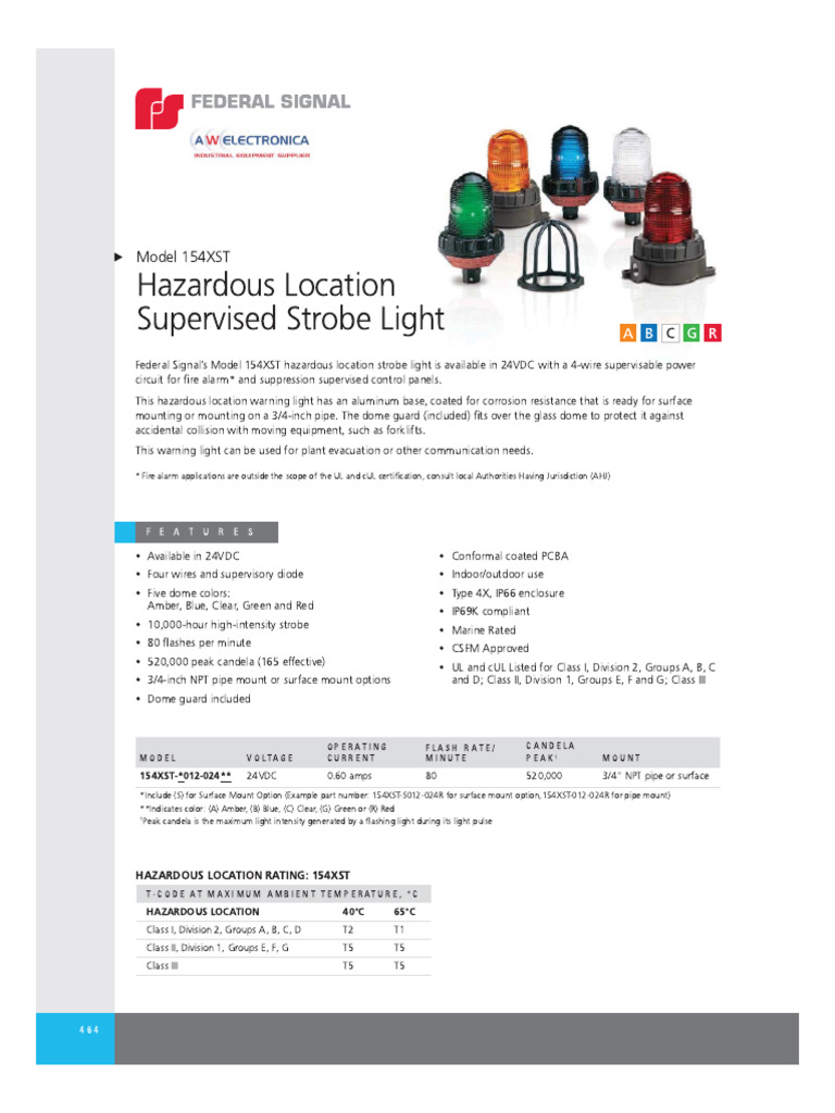 Alarma Visual 154XST - 042220 | PDF