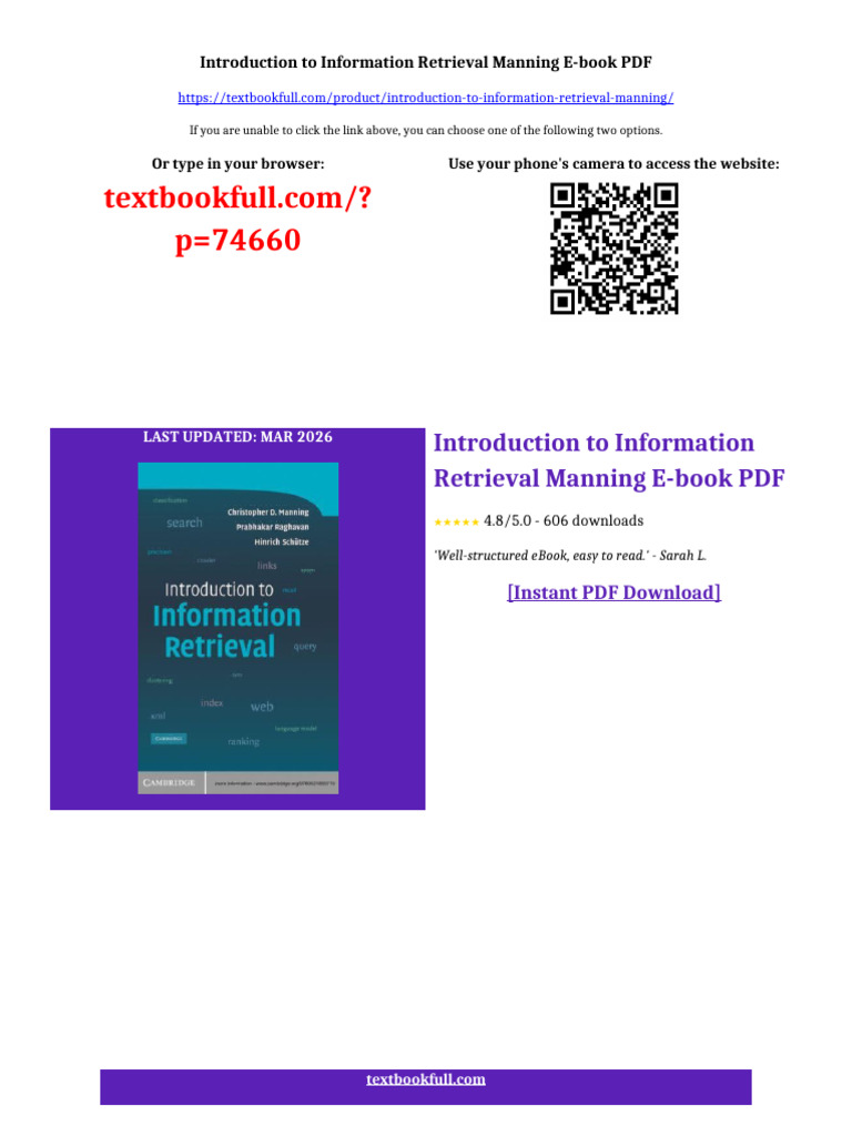 Introduction To Information Retrieval Manning Ebook 2026 Ultimate PDF ...