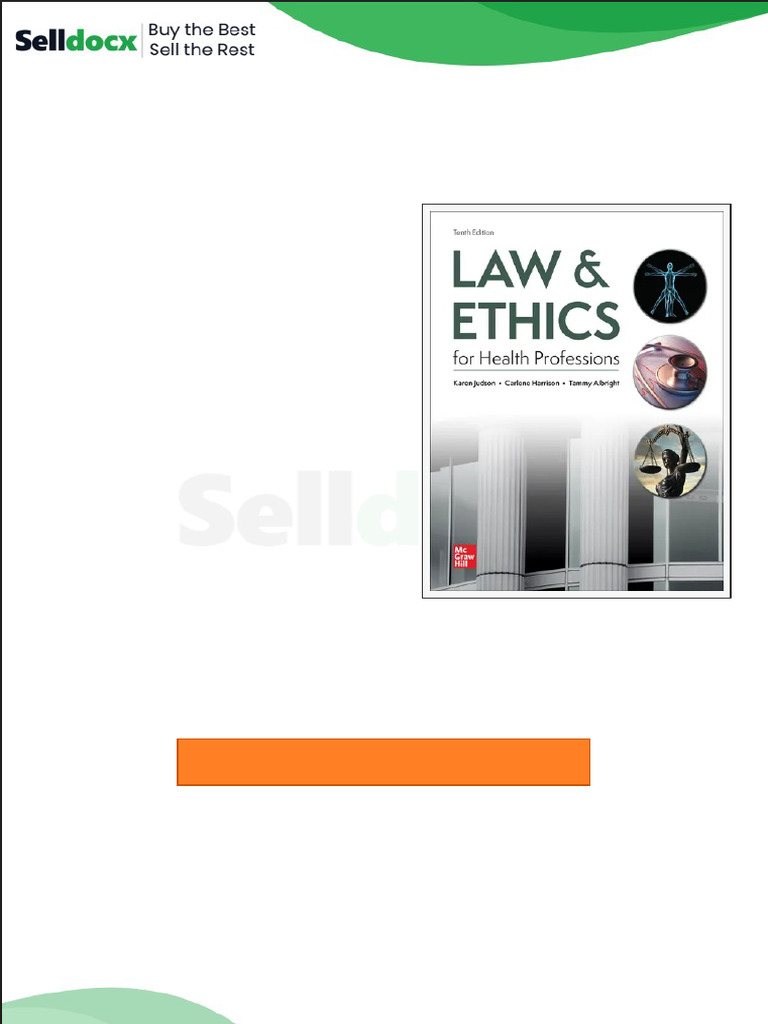 Test Bank For Law and Ethics For Health Professions 10th Edition by ...