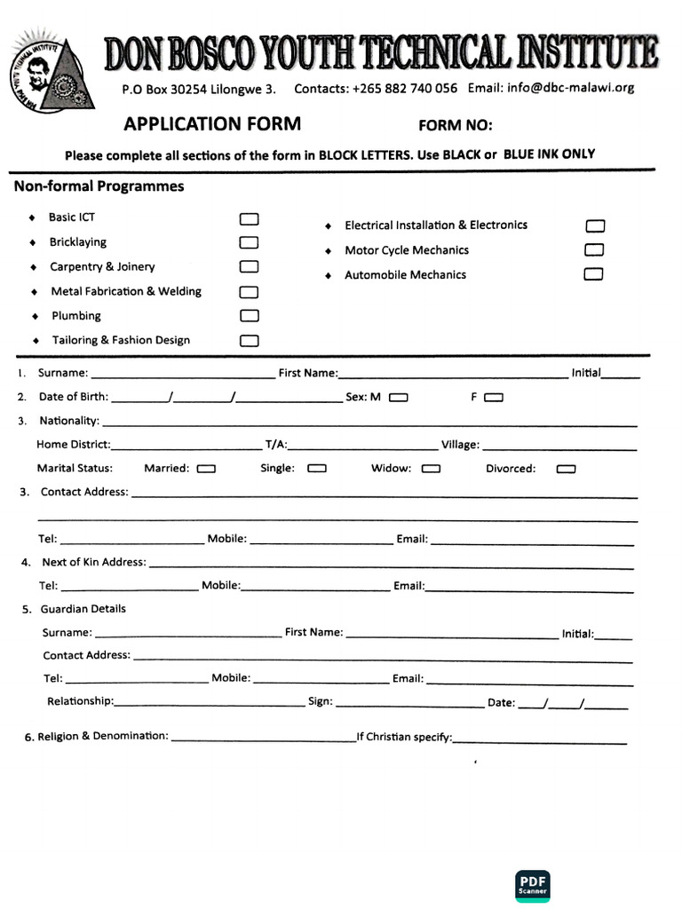 2025 DBC Informal Application Form | PDF