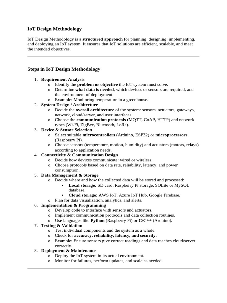 001 - IoT Design Methodology | PDF | Internet Of Things | Computing