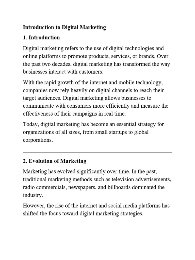 Introduction To Digital Marketing | PDF | Digital Marketing | Search ...