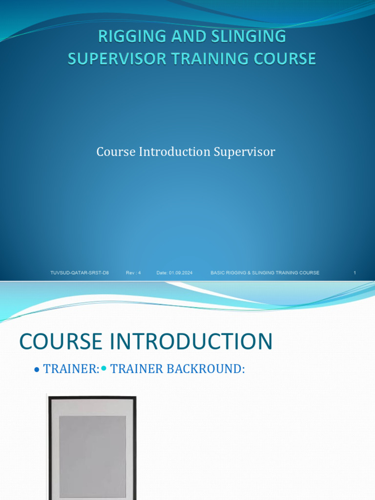 Rigging Supervisor Training Course Rev.04 | PDF | Occupational Safety ...