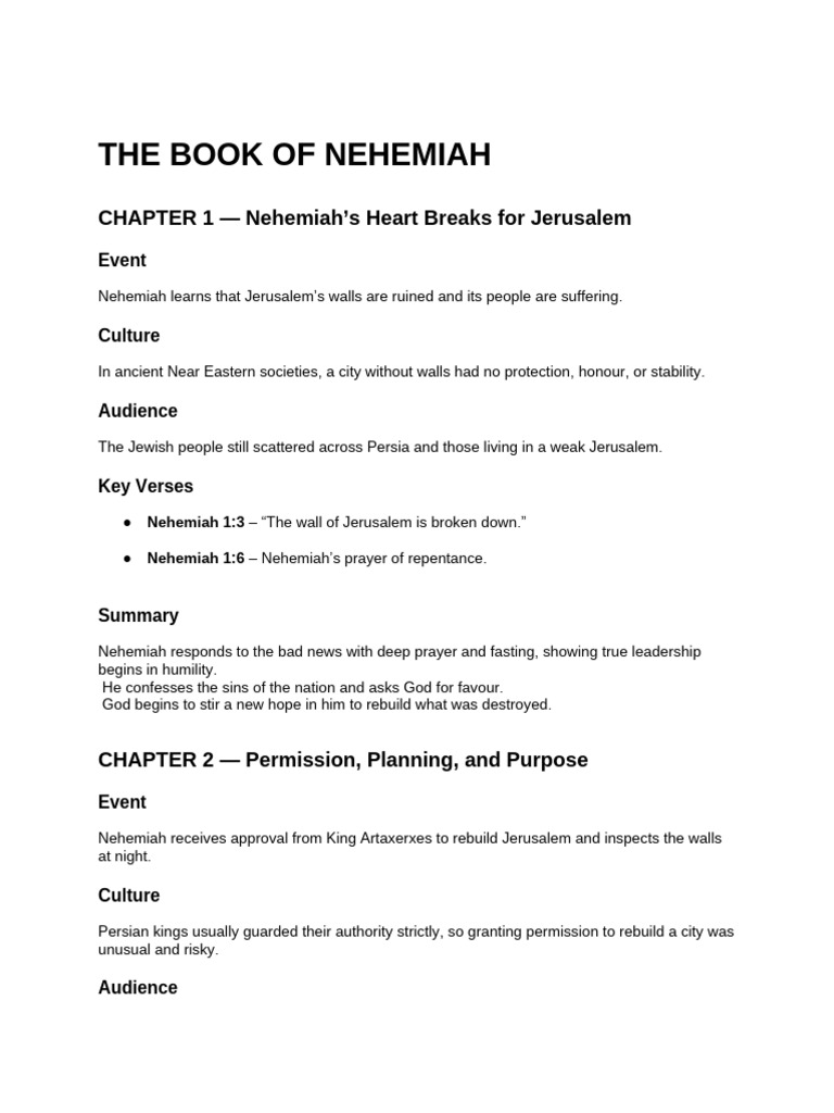 Book of Nehemiah - Study | PDF | Confession (Religion) | Temple In ...