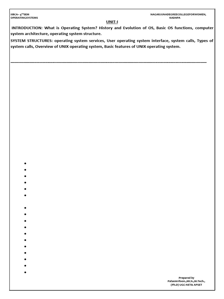 Os Unit1 (BCA) - 260108 - 083719 | PDF | Operating System | Process ...