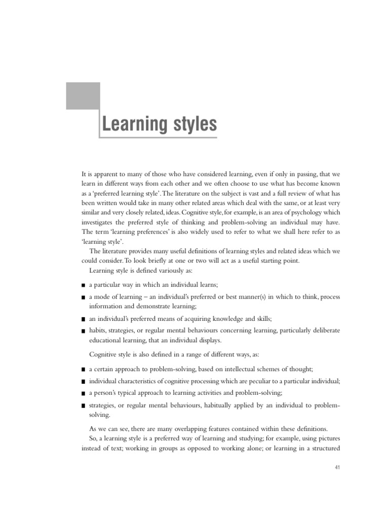 Learning Styles | PDF