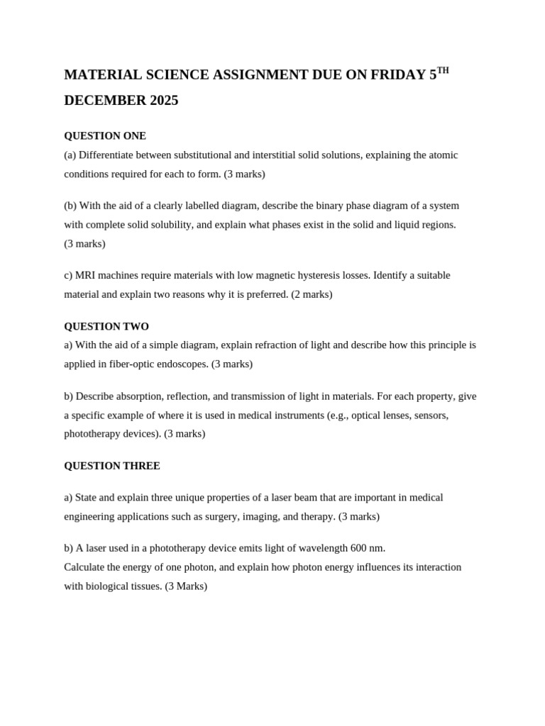 Assignment Material Science | PDF
