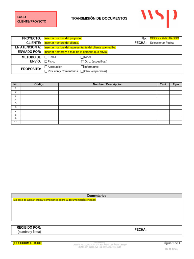 MX TR Transmittal - Rev0 | PDF