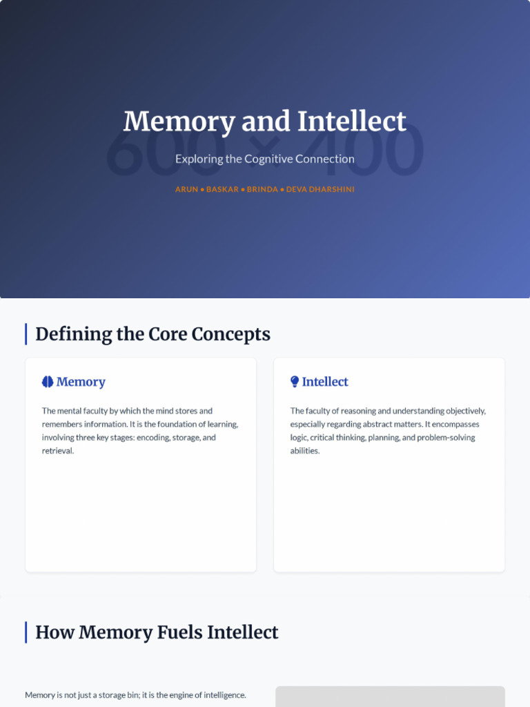 Memory and Intellect | PDF