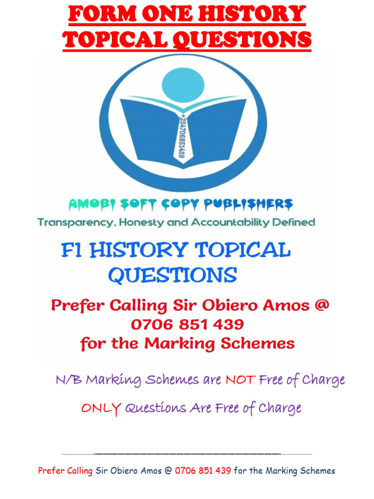 History Form 1 Topical Qs | PDF | Kenya