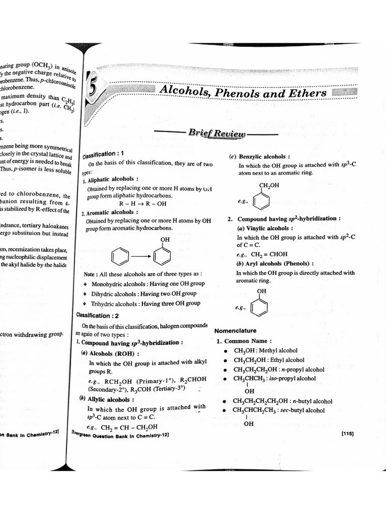 alcohol , phenol and ether | PDF