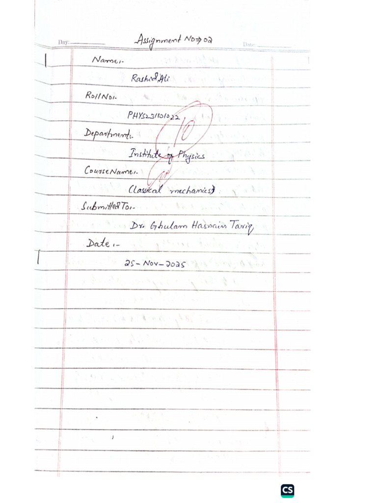 Classical Mechanics Assignment 2 | PDF