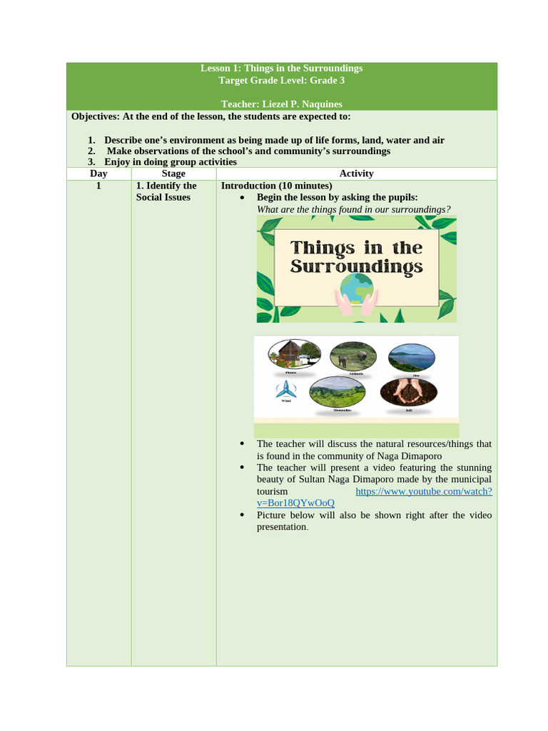 Sample STEM Lesson Plan | PDF | Natural Environment