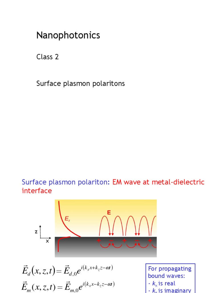 Nanophotonics for Advanced Researchers | PDF | Plasmon | Condensed Matter