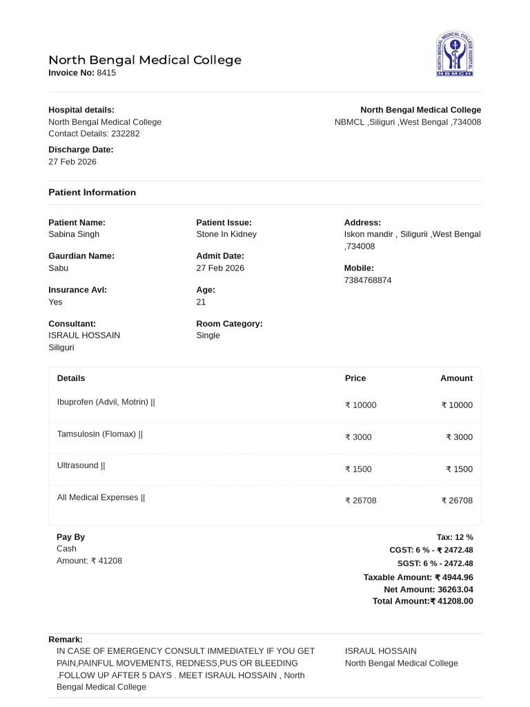 Medical Bill Template 1 | PDF