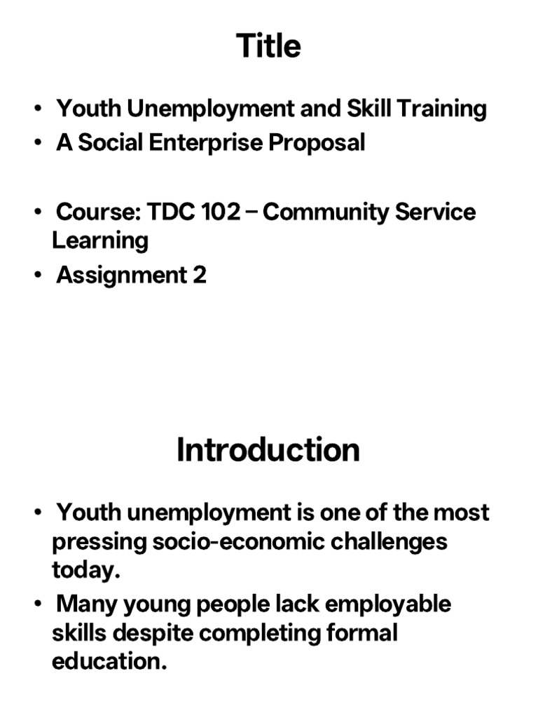 Youth Unemployment and Skill Training | PDF | Unemployment ...