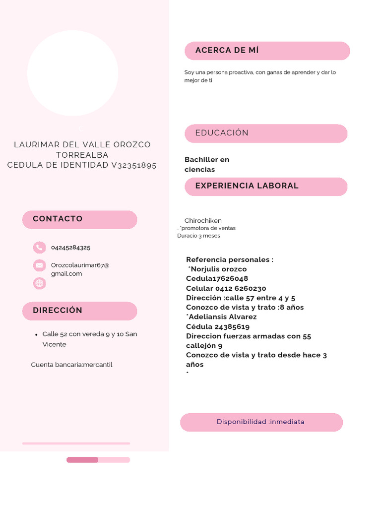 Currículum Vitae CV de Marketing Simple Rosa - 20260302 - 193012 - 0000 ...