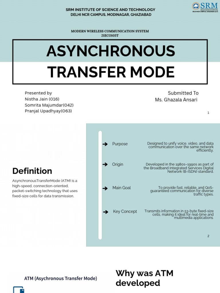 On Asynchronous Transfer Mode | PDF | Asynchronous Transfer Mode ...